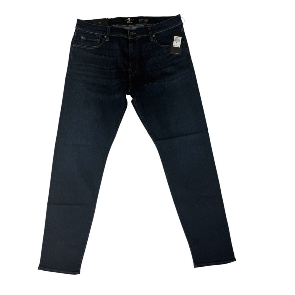 7 For All Mankind Men's PAXTYN in Airweft Dark Blue Skinny Jeans 38 X 32